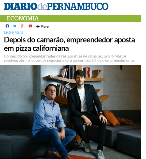 Pizza Studio é destaque no Diario de Pernambuco